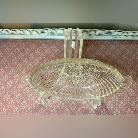 🔥Hazel Atlas Glass Line 573 Clear Fan & Triangle Pattern Pressed Glass🔥Vintage - Picture 2 of 8